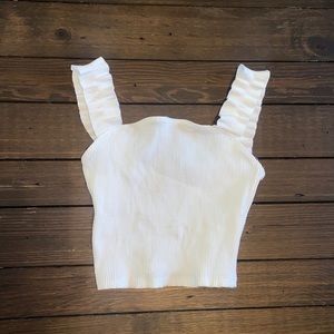 Flared white crop top